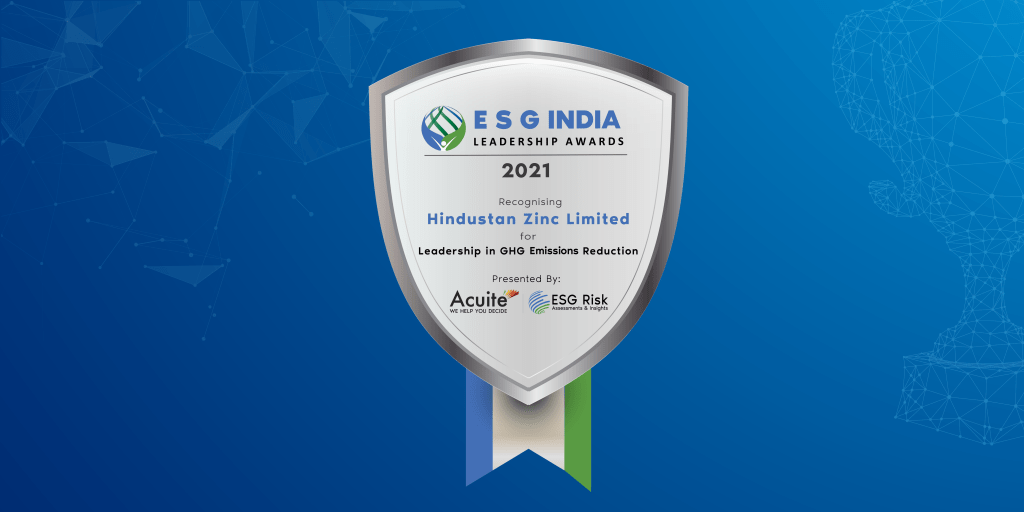 ESG India Leadership Awards for Leadership in GHG Emissions Reduction: Hindustan Zinc Limited