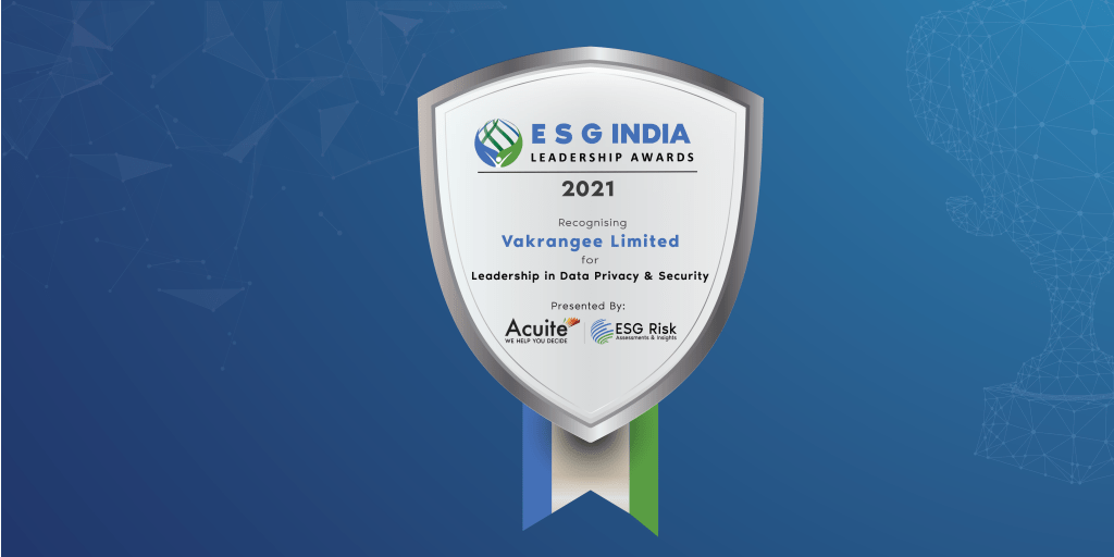 ESG India Leadership Award for Leadership in Data Privacy and Security: Vakrangee Limited