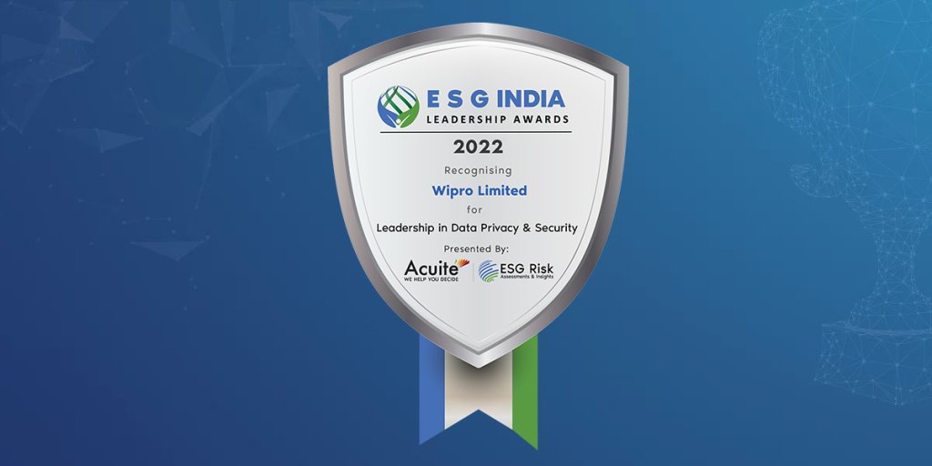 ESG India Leadership Award for Leadership in Data Privacy and Security: Wipro Limited
