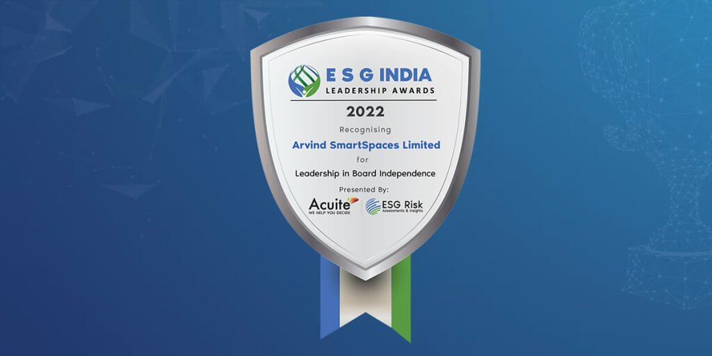 ESG India Leadership Award for Leadership in Board Independence: Arvind SmartSpaces Limited