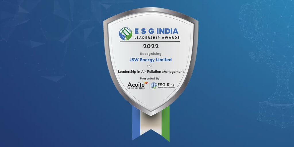 ESG India Leadership Awards for Leadership in Air pollution Management: JSW Energy Limited